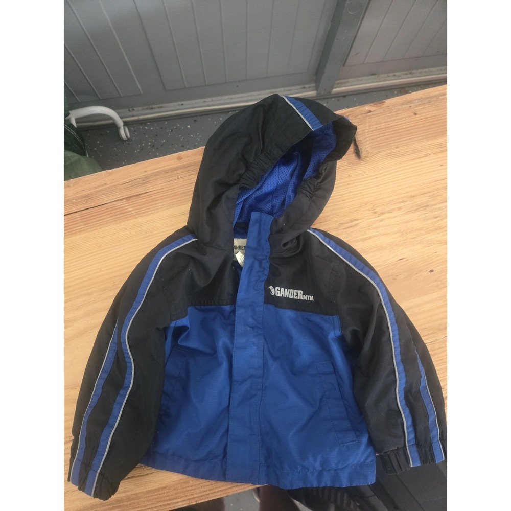 Gander Mtn Toddler 2T Blue/Black Hooded Colorblock Ski Jacket Zip Winter